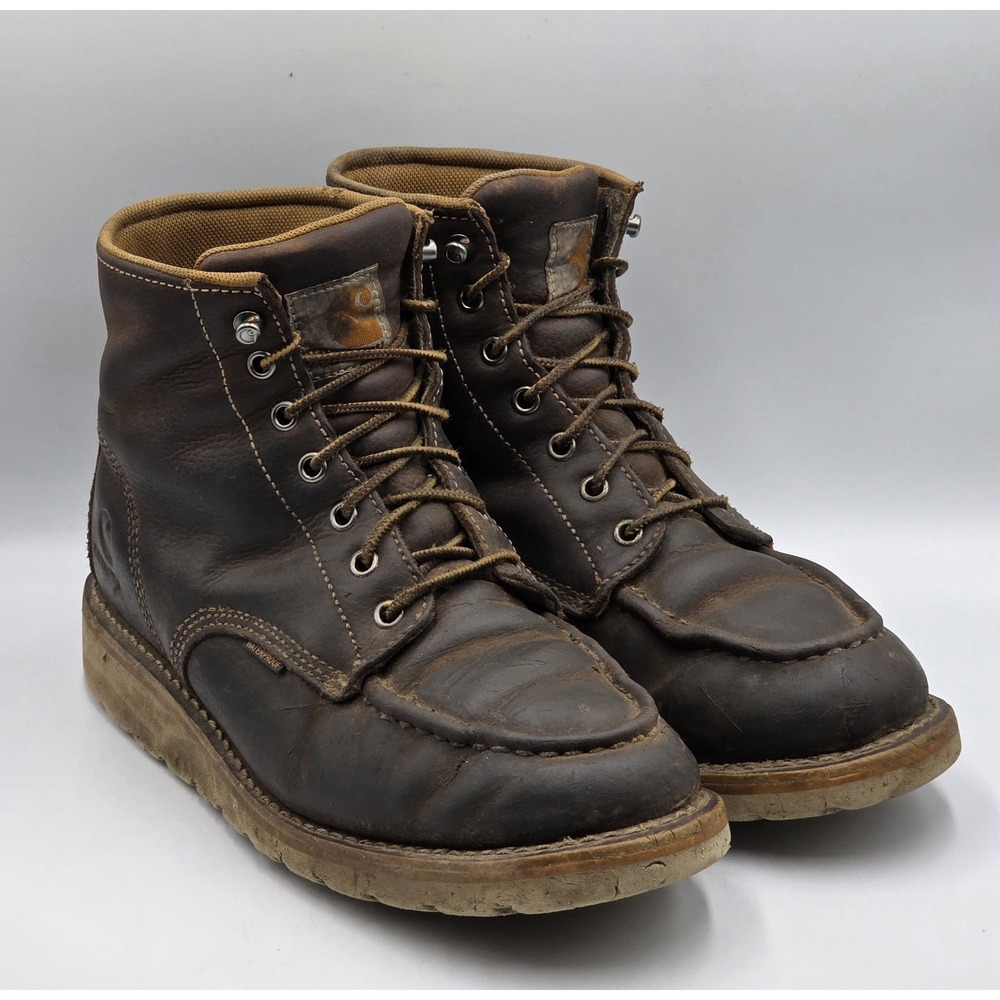 Carhartt CMW6095 Moc Toe Wedge Work Boots Waterproof 8.5M Brown EH